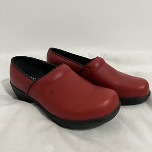 Sanita Professional Clogs Size EU 40 US 8 Red Leather Comfort Shoes Work Wear
